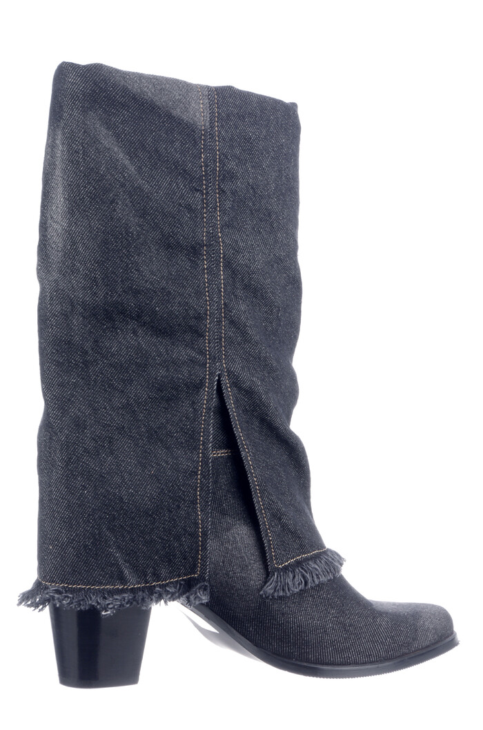 Babouche zwart jeans Ama-13 afbeelding