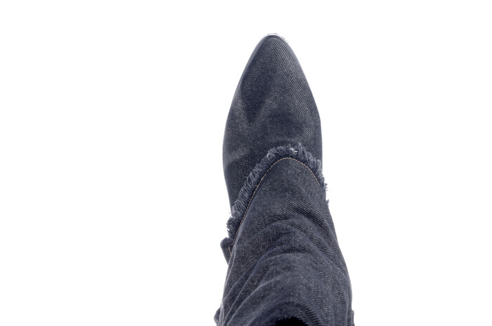 Babouche zwart jeans Ama-13 afbeelding