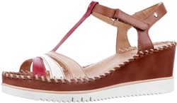 W3Z-1776C1 Pikolinos cognac/rood combi sandaal cognac/rood combi